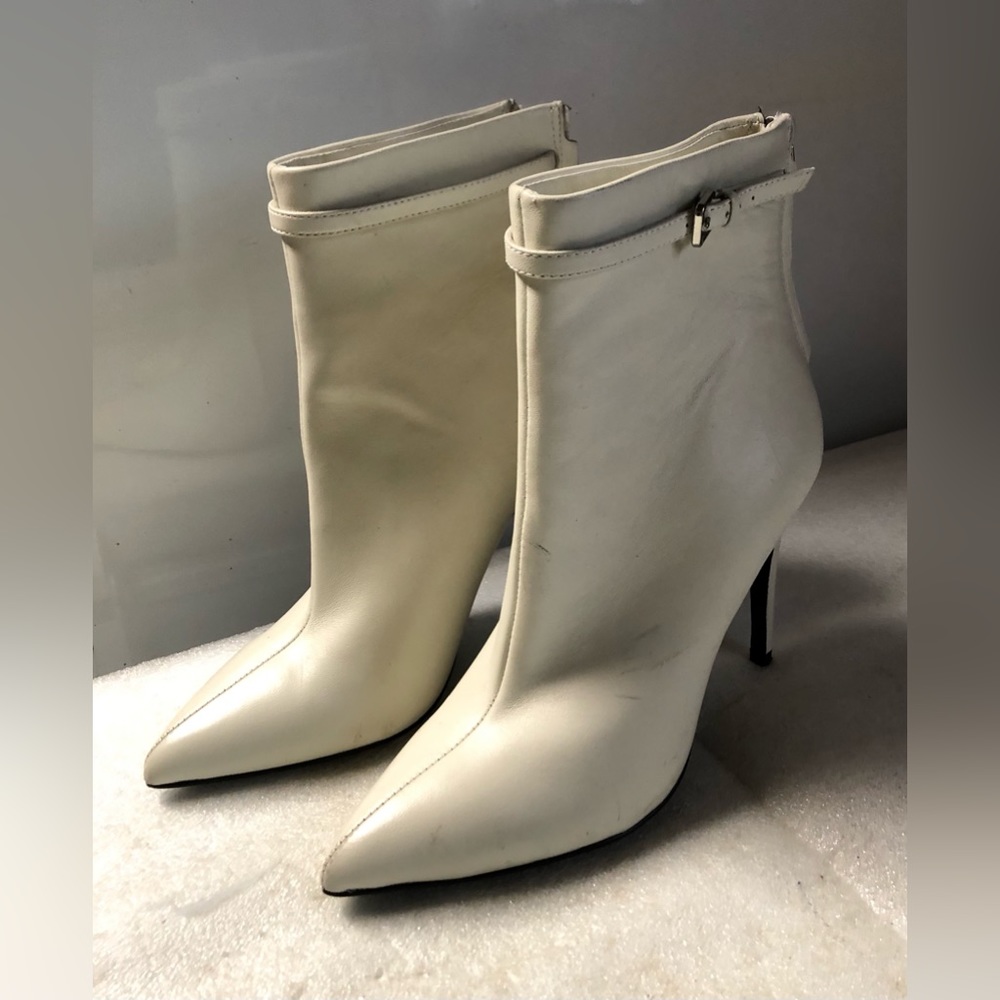 Reiss Leather White Ankle Boots